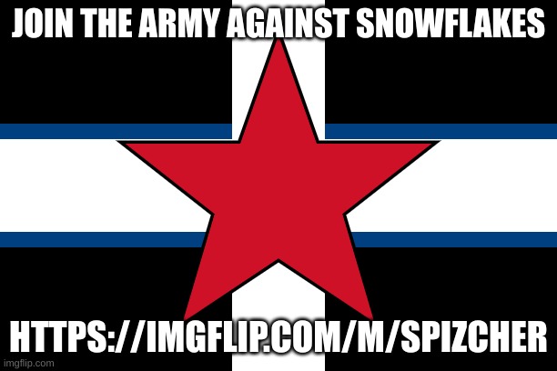 we might go to war with mariothememer eventually | JOIN THE ARMY AGAINST SNOWFLAKES; HTTPS://IMGFLIP.COM/M/SPIZCHER | image tagged in spizcher | made w/ Imgflip meme maker