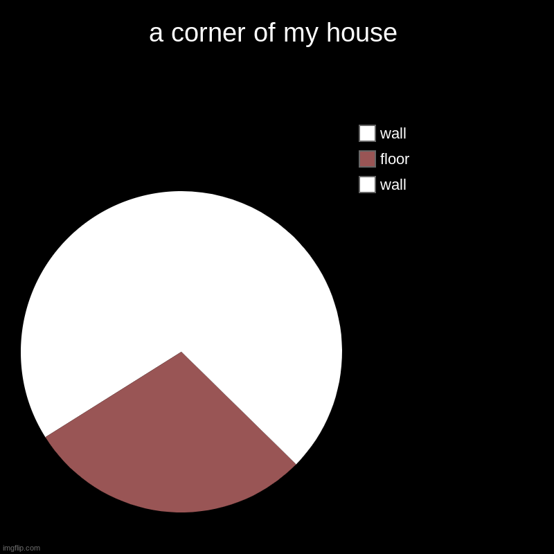 a corner of my house | wall, floor, wall | image tagged in charts,pie charts | made w/ Imgflip chart maker