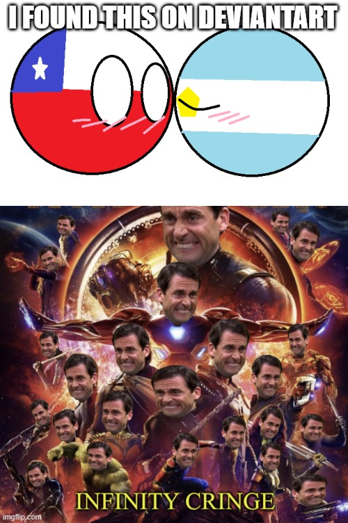I FOUND THIS ON DEVIANTART | image tagged in infinity cringe | made w/ Imgflip meme maker