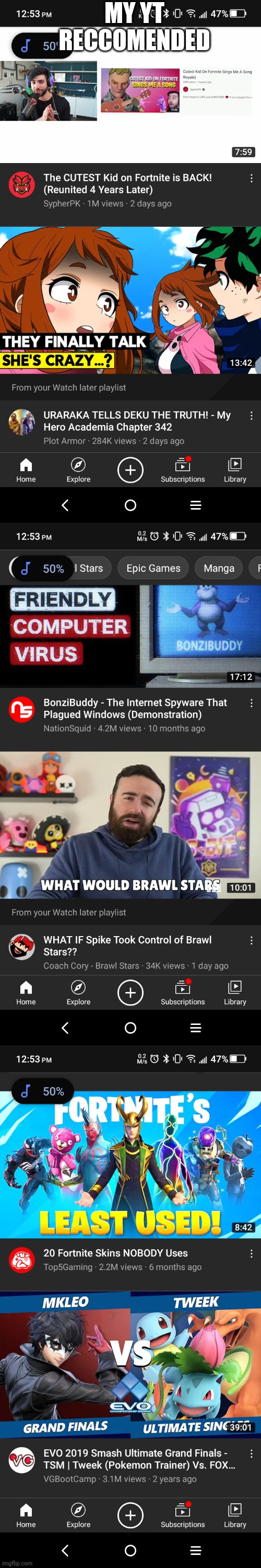 Yea, I'm not that interesting | MY YT RECCOMENDED | made w/ Imgflip meme maker