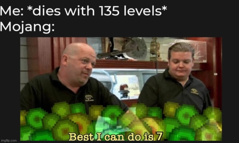 Who can't relate? | image tagged in minecraft,xp | made w/ Imgflip meme maker