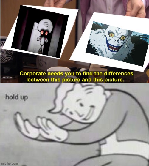 is ryuk the same as red mist squidward | image tagged in memes,they're the same picture | made w/ Imgflip meme maker