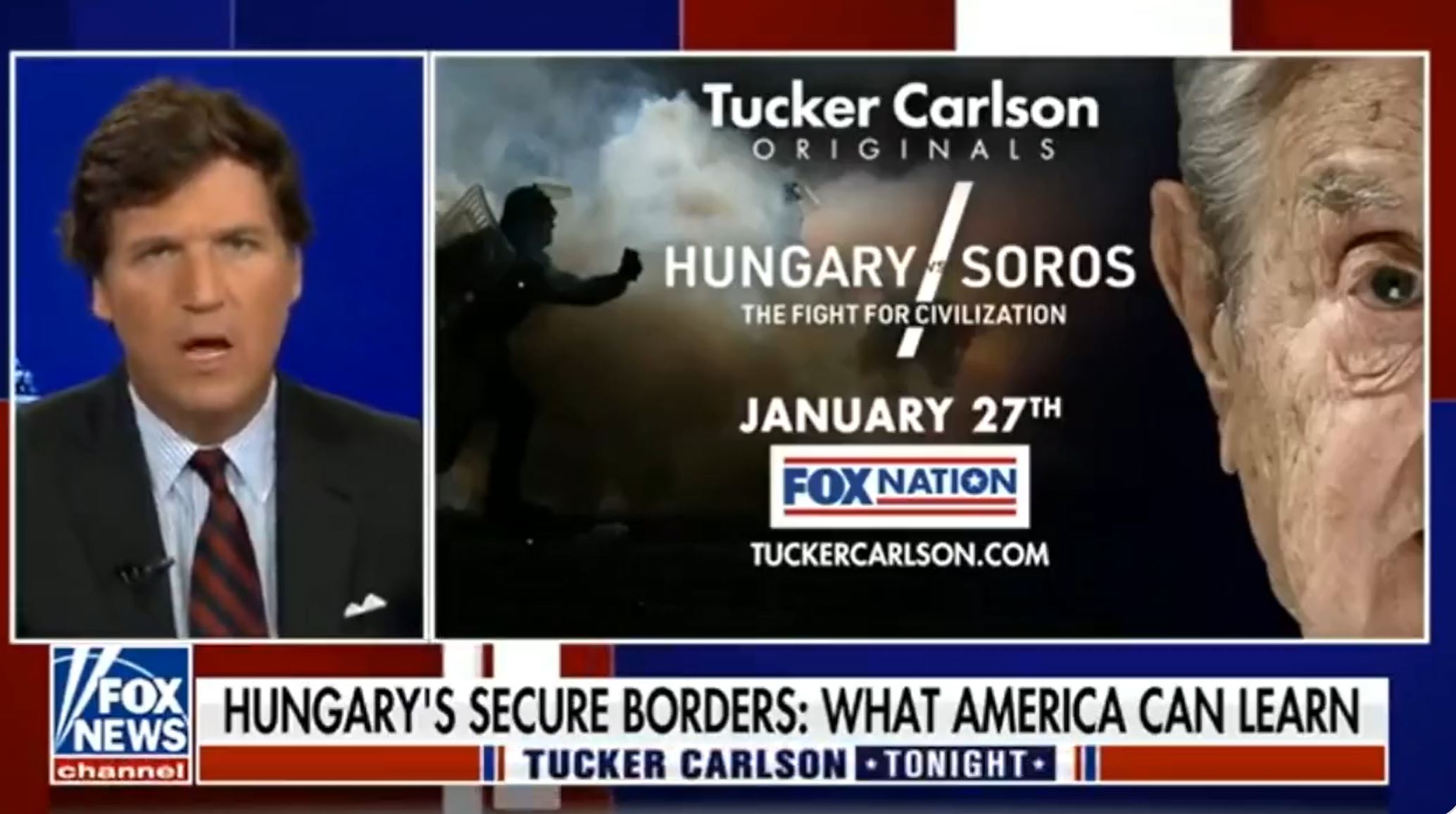 High Quality Tucker Carlson Hungary Blank Meme Template