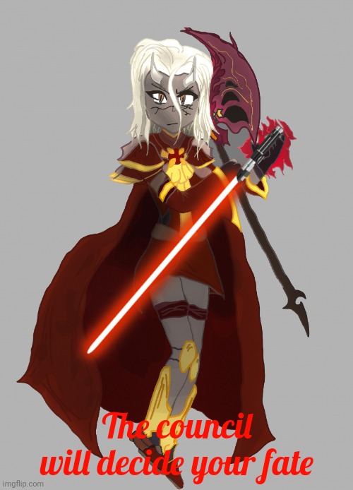 Calamitas says | The council will decide your fate | image tagged in calamitas says | made w/ Imgflip meme maker