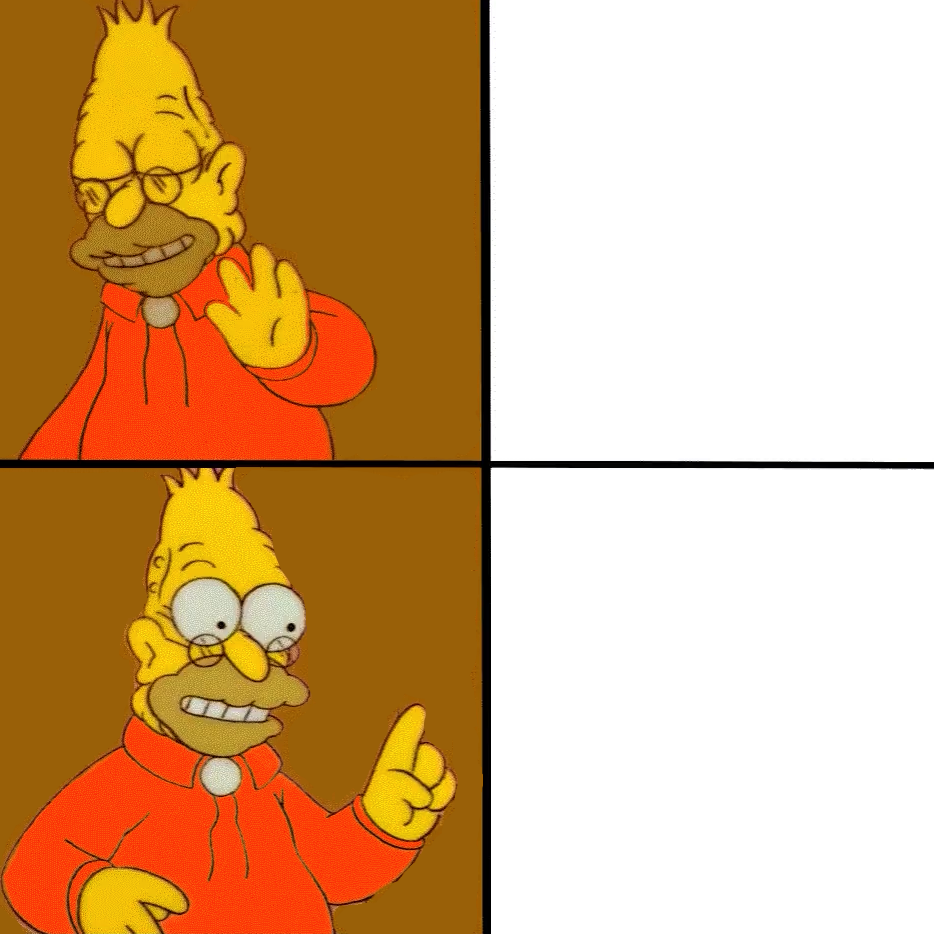High Quality Grandpa Simpson Drake (square) Blank Meme Template
