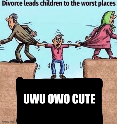 Divorce leads children to the worst places | UWU OWO CUTE | image tagged in divorce leads children to the worst places | made w/ Imgflip meme maker