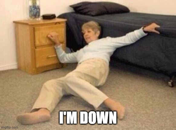 woman falling in shock | I'M DOWN | image tagged in woman falling in shock | made w/ Imgflip meme maker