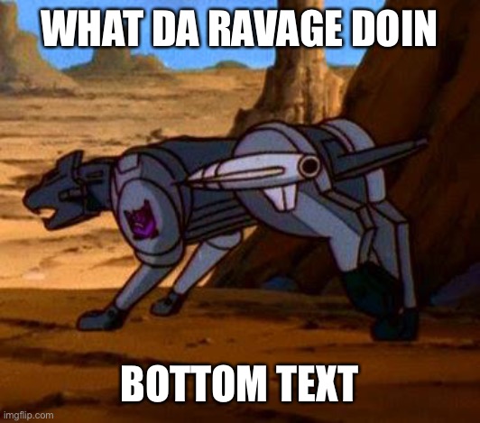 ravage transformers G1 | WHAT DA RAVAGE DOIN; BOTTOM TEXT | image tagged in ravage transformers g1,Transformemes | made w/ Imgflip meme maker