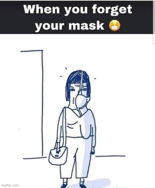 when you forget your mask | image tagged in mask,never forget | made w/ Imgflip meme maker