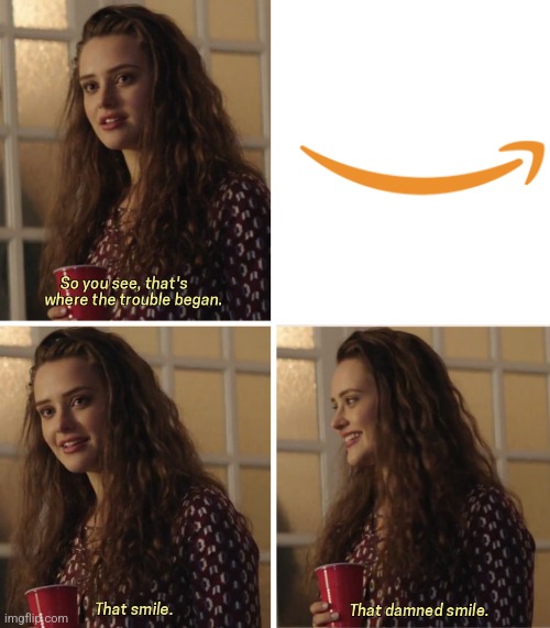 Shopping addiction much? | image tagged in that damned smile | made w/ Imgflip meme maker
