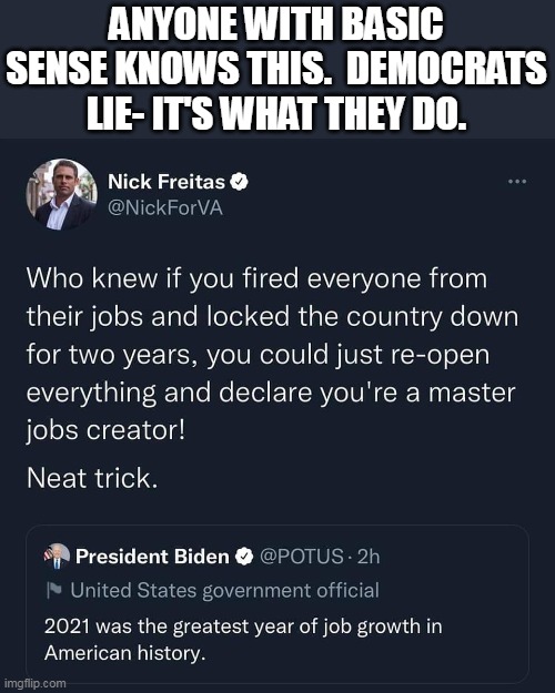 This is a lie the DNC should have saved for October- liberals have short memories. | ANYONE WITH BASIC SENSE KNOWS THIS.  DEMOCRATS LIE- IT'S WHAT THEY DO. | image tagged in democrats,liar,not my president,lockdown | made w/ Imgflip meme maker