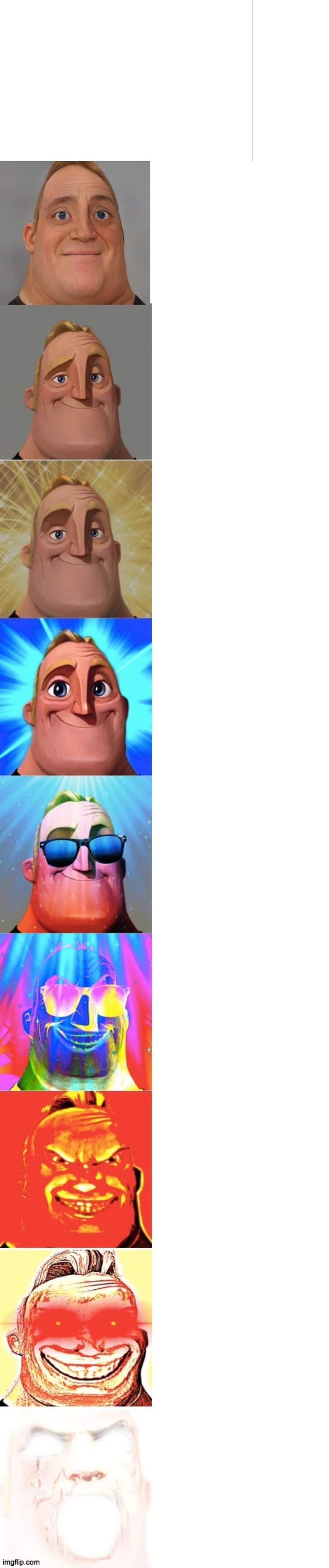 mr incredible becoming canny but + 1 Blank Meme Template