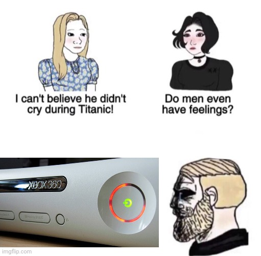 not the xbox | image tagged in chad crying,chad,emotional,sad,xbox 360,xbox | made w/ Imgflip meme maker