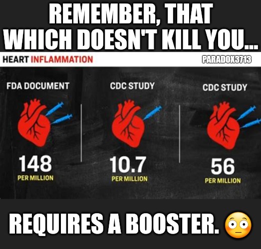 No truer words in 2022. | REMEMBER, THAT WHICH DOESN'T KILL YOU... PARADOX3713; REQUIRES A BOOSTER. 😳 | image tagged in memes,politics,joe biden,dr fauci,cdc,tyranny | made w/ Imgflip meme maker