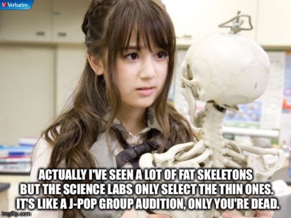 Skeletons in all sizes | image tagged in akb48 | made w/ Imgflip meme maker