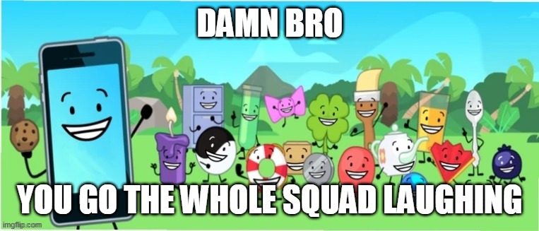 I am sorry I think stole the person image | DAMN BRO; YOU GO THE WHOLE SQUAD LAUGHING | made w/ Imgflip meme maker