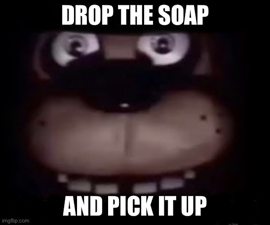 Do it | DROP THE SOAP; AND PICK IT UP | image tagged in freddy,soap | made w/ Imgflip meme maker