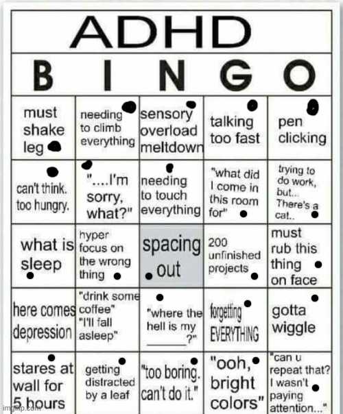 uhm we aint talkin' | image tagged in adhd bingo | made w/ Imgflip meme maker