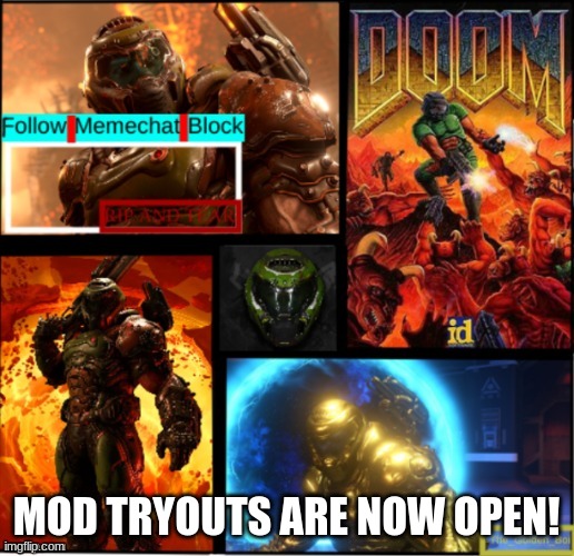 Slayer temp | MOD TRYOUTS ARE NOW OPEN! | image tagged in slayer temp | made w/ Imgflip meme maker