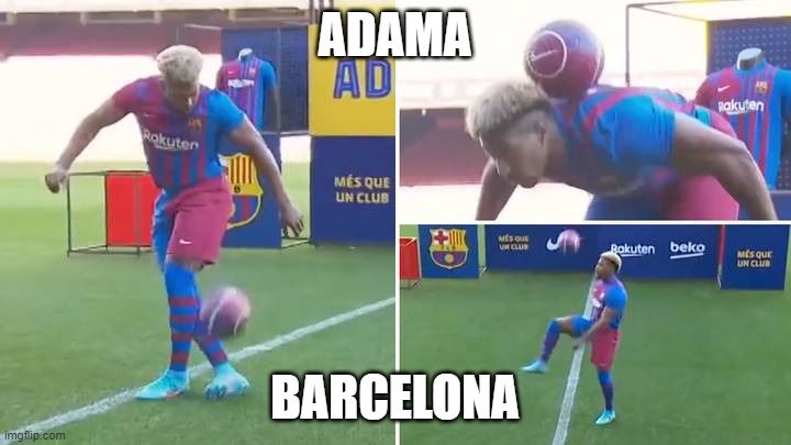 Adama Traore might help barca to at least qualify for the Champions League | ADAMA; BARCELONA | image tagged in traore,barcelona,champions league | made w/ Imgflip meme maker
