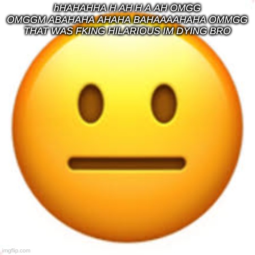 Not funny | hHAHAHHA H AH H A AH OMGG OMGGM ABAHAHA AHAHA BAHAAAAHAHA OMMGG THAT WAS FKING HILARIOUS IM DYING BRO | image tagged in not funny | made w/ Imgflip meme maker