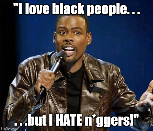 Chris Rock | "I love black people. . . . . .but I HATE n*ggers!" | image tagged in chris rock | made w/ Imgflip meme maker