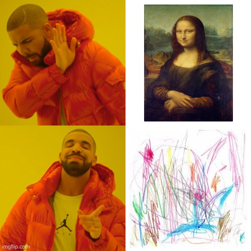 School art show | image tagged in memes,drake hotline bling | made w/ Imgflip meme maker