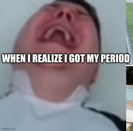 mrs bamboo sandwich | WHEN I REALIZE I GOT MY PERIOD | image tagged in funny | made w/ Imgflip meme maker