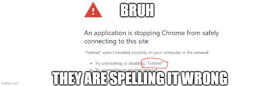 why!!!!!!!!!!!!!! | BRUH; THEY ARE SPELLING IT WRONG | image tagged in fortnite,is,bad | made w/ Imgflip meme maker