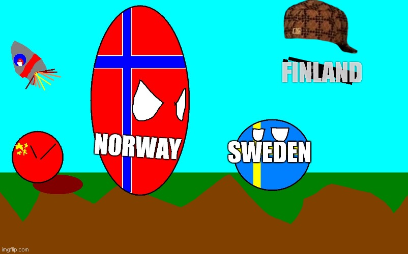 Sweden Gets finland | FINLAND; SWEDEN; NORWAY | image tagged in sweden gets no atlantic ocean,geography,north | made w/ Imgflip meme maker