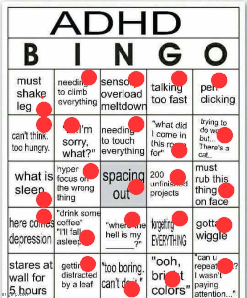 ah shit | image tagged in adhd bingo | made w/ Imgflip meme maker