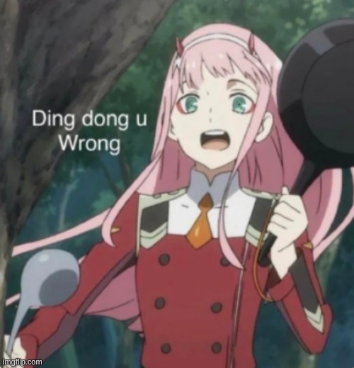 zero two ding dong u wrong | image tagged in zero two ding dong u wrong | made w/ Imgflip meme maker