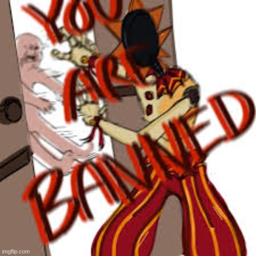 YOU ARE B A N N E D | image tagged in you are b a n n e d,from the daycare,yeet the child,bahhahha,sunrise,fnaf sb | made w/ Imgflip meme maker