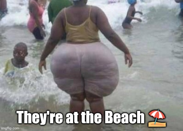 Big butt | They're at the Beach ⛱️ | image tagged in big butt | made w/ Imgflip meme maker