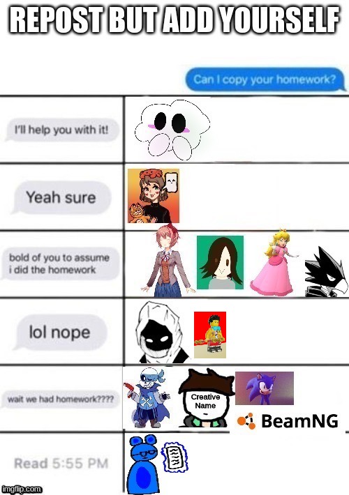 (Mod note: How did I bring this back so fast-) | image tagged in hey can i copy your homework | made w/ Imgflip meme maker