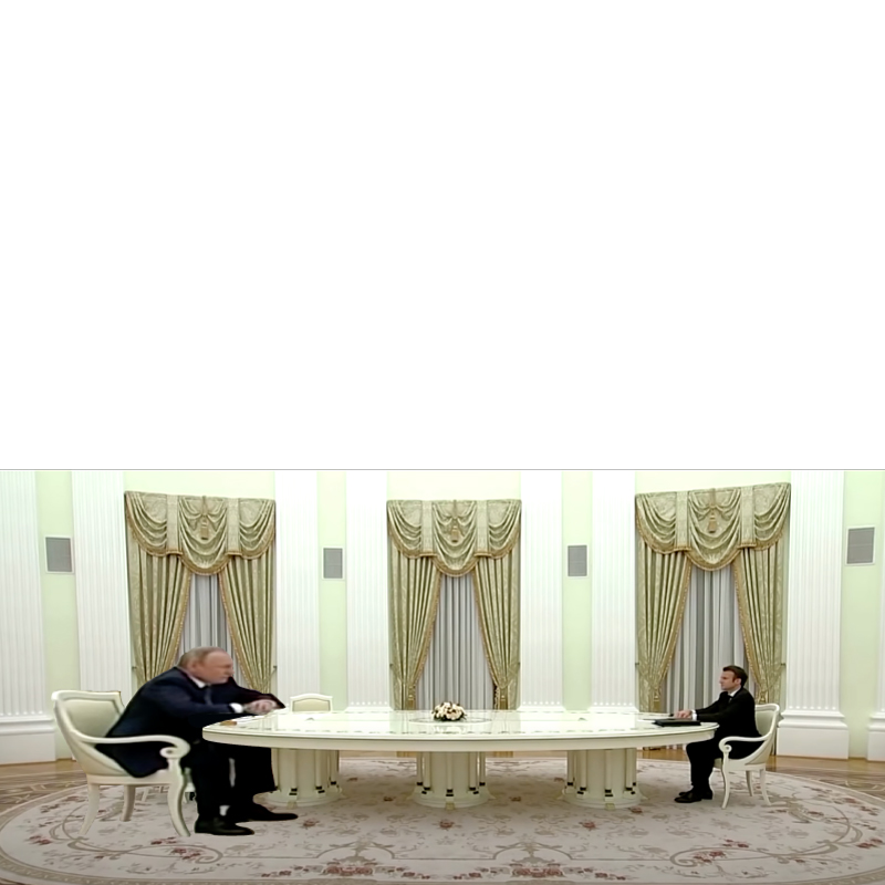 Large Putin At Table Blank Meme Template