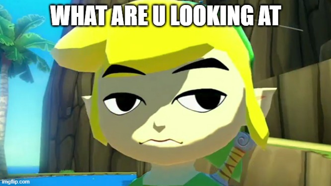 Zelda | WHAT ARE U LOOKING AT | image tagged in zelda | made w/ Imgflip meme maker