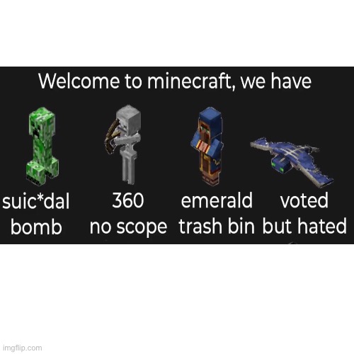 Minecraft be like | image tagged in dumb meme weekend | made w/ Imgflip meme maker