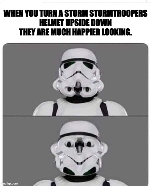 Stormtroopers helmet | image tagged in stormtroopers helmet,upside down | made w/ Imgflip meme maker