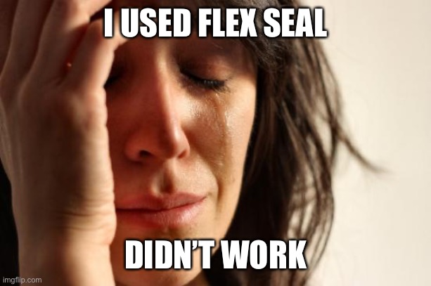 First World Problems Meme | I USED FLEX SEAL DIDN’T WORK | image tagged in memes,first world problems | made w/ Imgflip meme maker