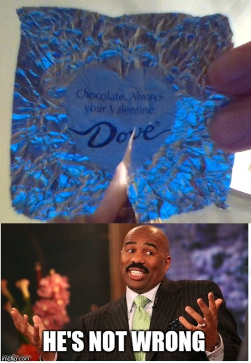 it's true <3 :) | image tagged in well he's not 'wrong',chocolate,dove,single life,valentine | made w/ Imgflip meme maker