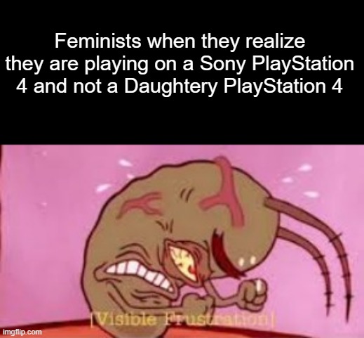 Visible Frustration | Feminists when they realize they are playing on a Sony PlayStation 4 and not a Daughtery PlayStation 4 | image tagged in visible frustration,triggered feminist,dank memes,memes,funny,funny memes | made w/ Imgflip meme maker