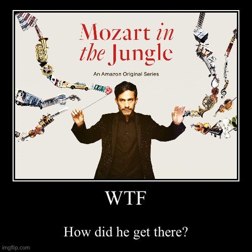 How did Mozart get there? | image tagged in funny,demotivationals,mozart,mozart in the jungle,memes | made w/ Imgflip demotivational maker