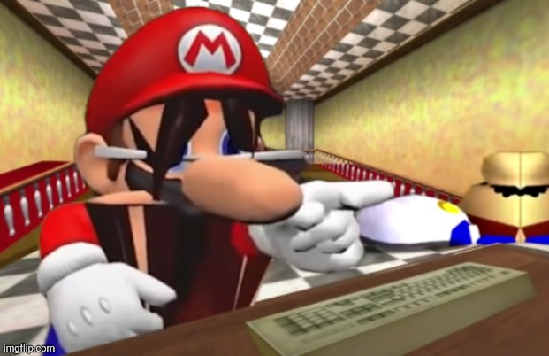 Mario and SMG4 laugh | image tagged in mario and smg4 laugh | made w/ Imgflip meme maker