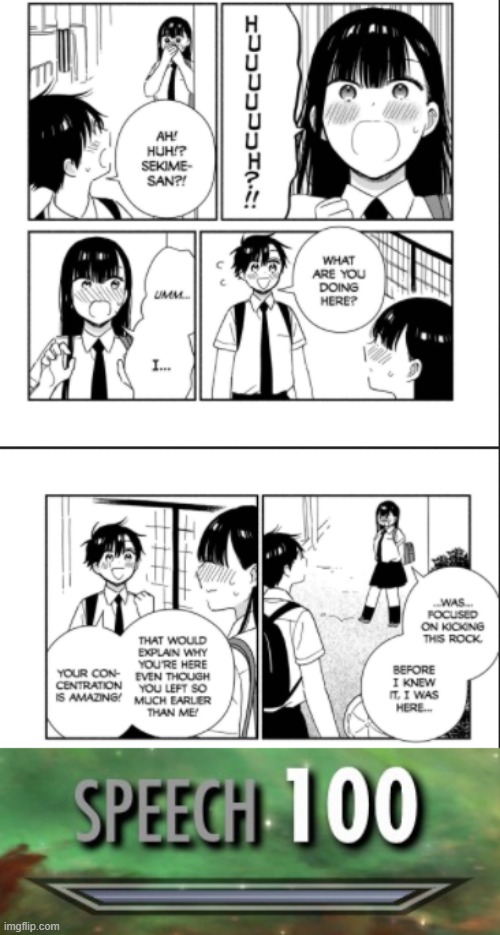 Probably 50% effective in real life | image tagged in speech 100,manga,memes,wholesomeanimemes | made w/ Imgflip meme maker