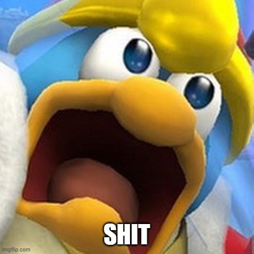 King Dedede oh shit face | SHIT | image tagged in king dedede oh shit face | made w/ Imgflip meme maker