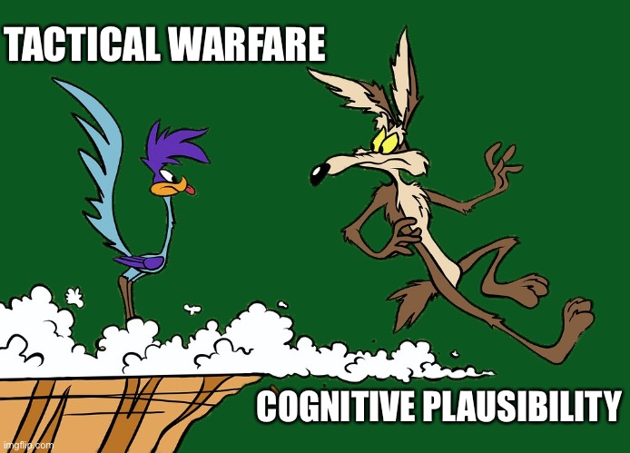 Psyops vs. AI | TACTICAL WARFARE; COGNITIVE PLAUSIBILITY | image tagged in willie ethelbert coyote's cognitive misalignment,modern warfare | made w/ Imgflip meme maker