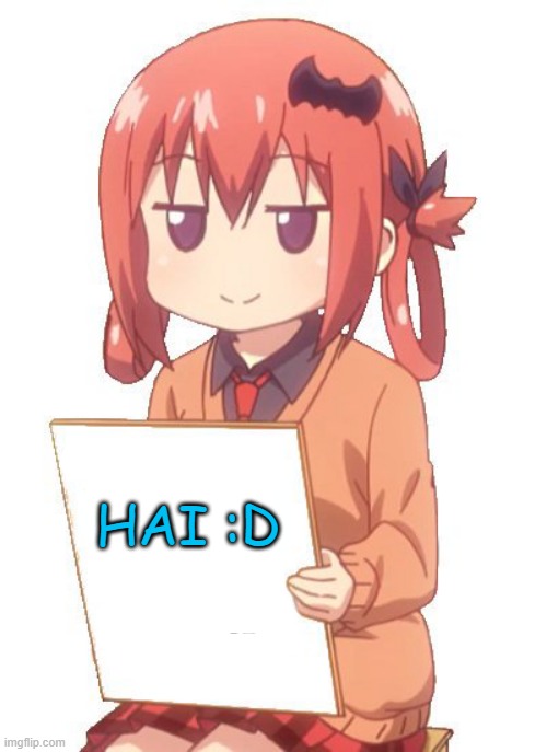 chibi holding a sign
