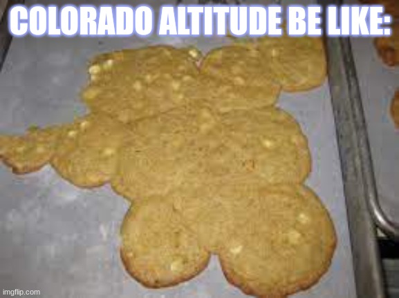 only Coloradans will get this | COLORADO ALTITUDE BE LIKE: | image tagged in cookies | made w/ Imgflip meme maker