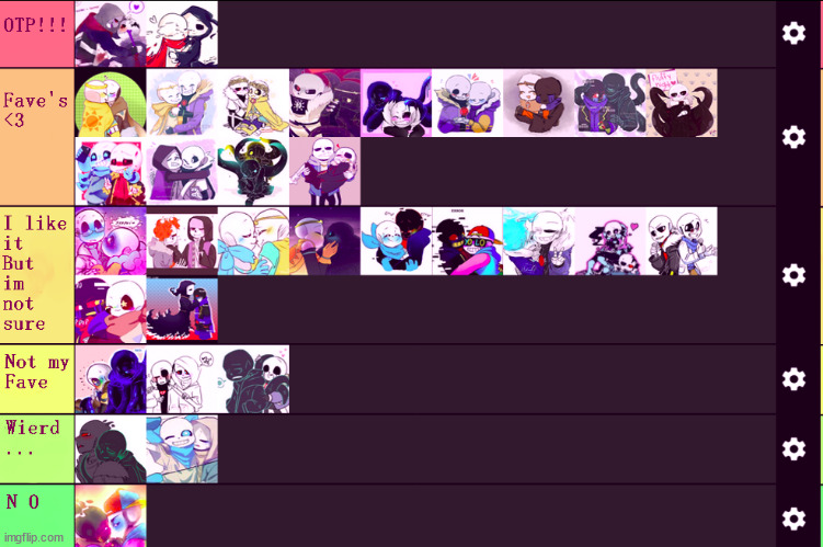 My Sans AU Tier List! - Imgflip